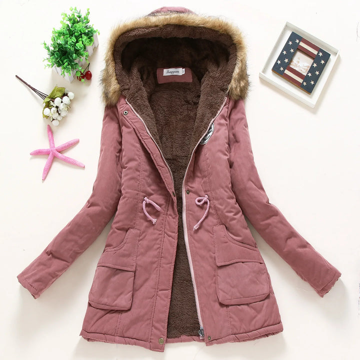 Drune | Modische Winterjacke mit Kunstfellbesatz