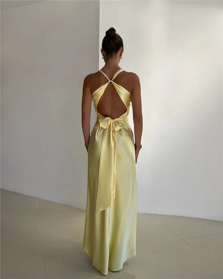 Drune | Schleife Rückenfrei Abend Maxi Kleid