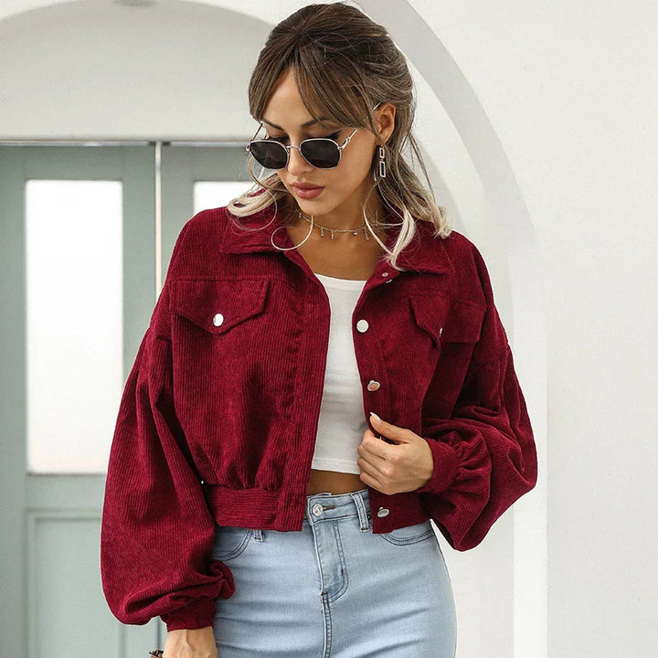Drune | Kurze Jacke Aus Corduriertem Velvet für Damen