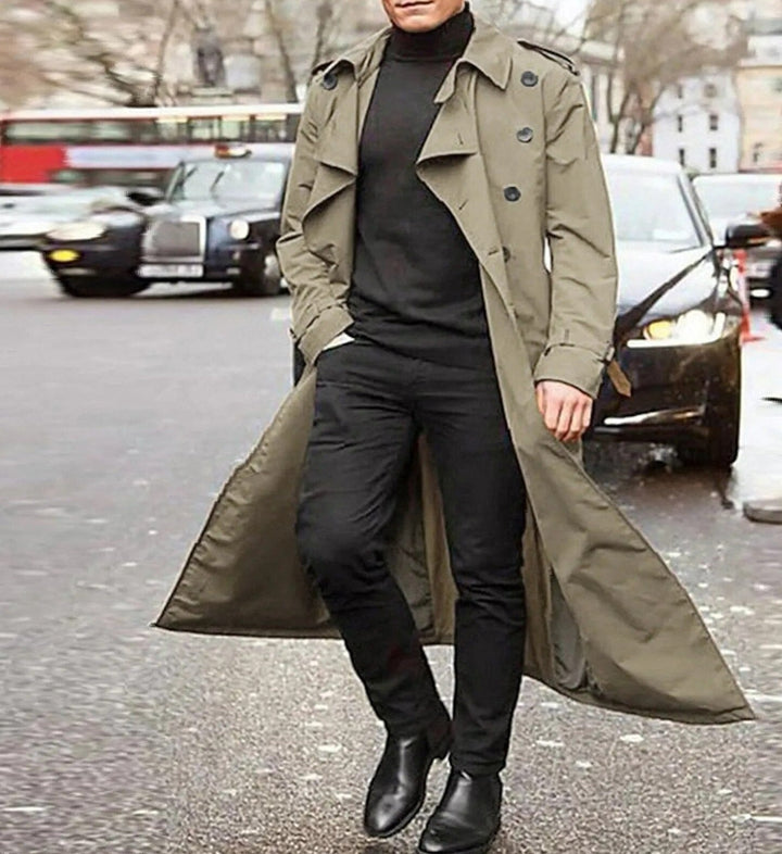 Drune | Trenchcoat Mit Gekerbtem Revers Und Taschen Für Herren
