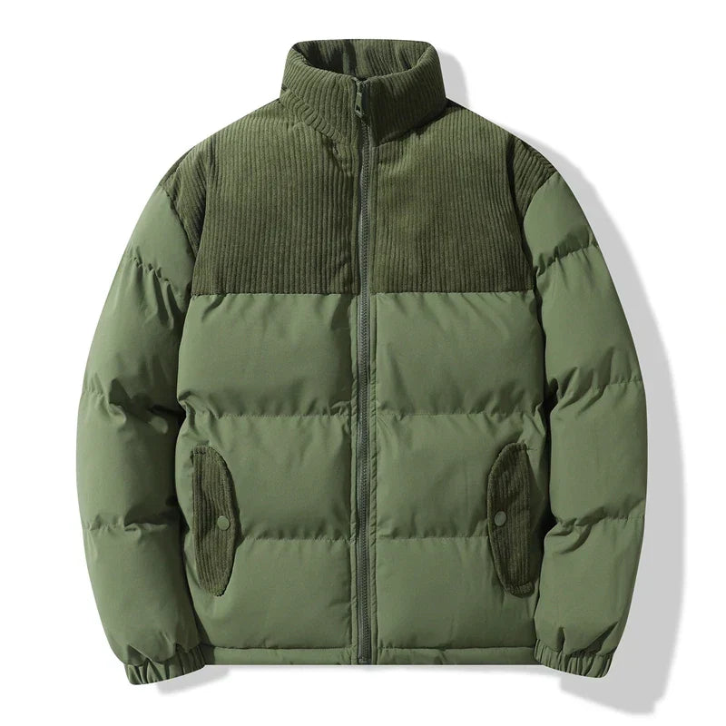 Drune | Unisex gesteppte Jacke mit Details aus kordeligem Samt Aiden