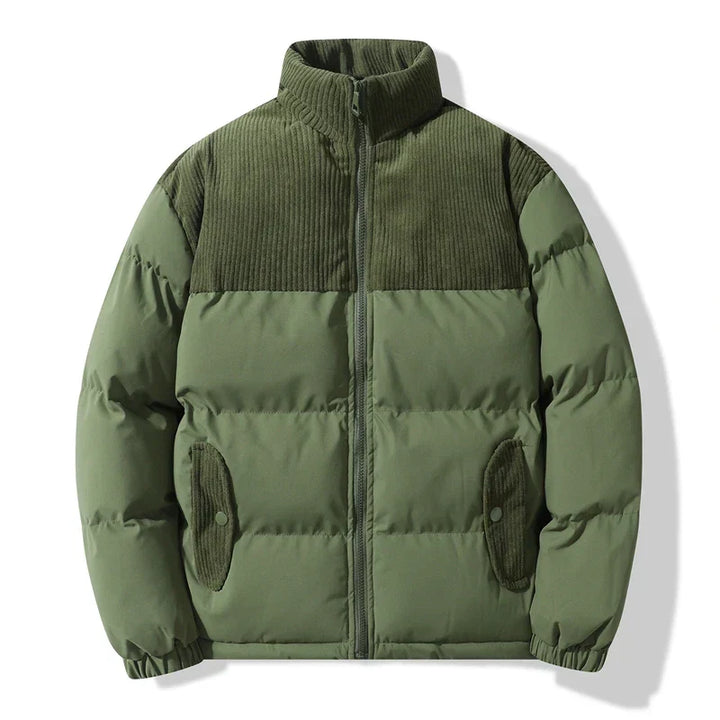 Drune | Unisex gesteppte Jacke mit Details aus kordeligem Samt Aiden