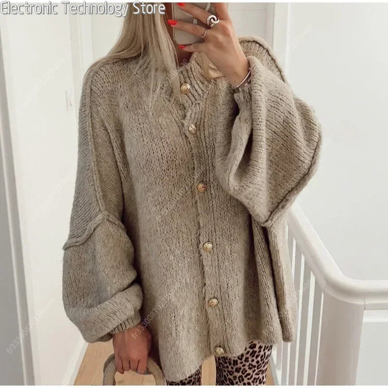 Drune | Eleganter Strick-cardigan mit Knöpfen Wolle/acryl Komfortabel und Stilvoll