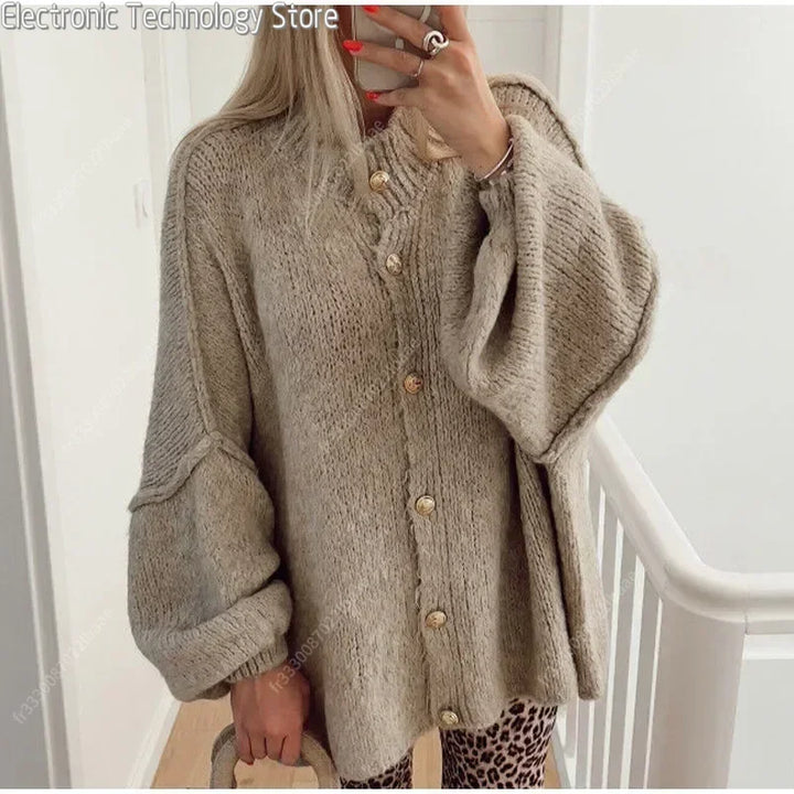Drune | Eleganter Strick-cardigan mit Knöpfen Wolle/acryl Komfortabel und Stilvoll