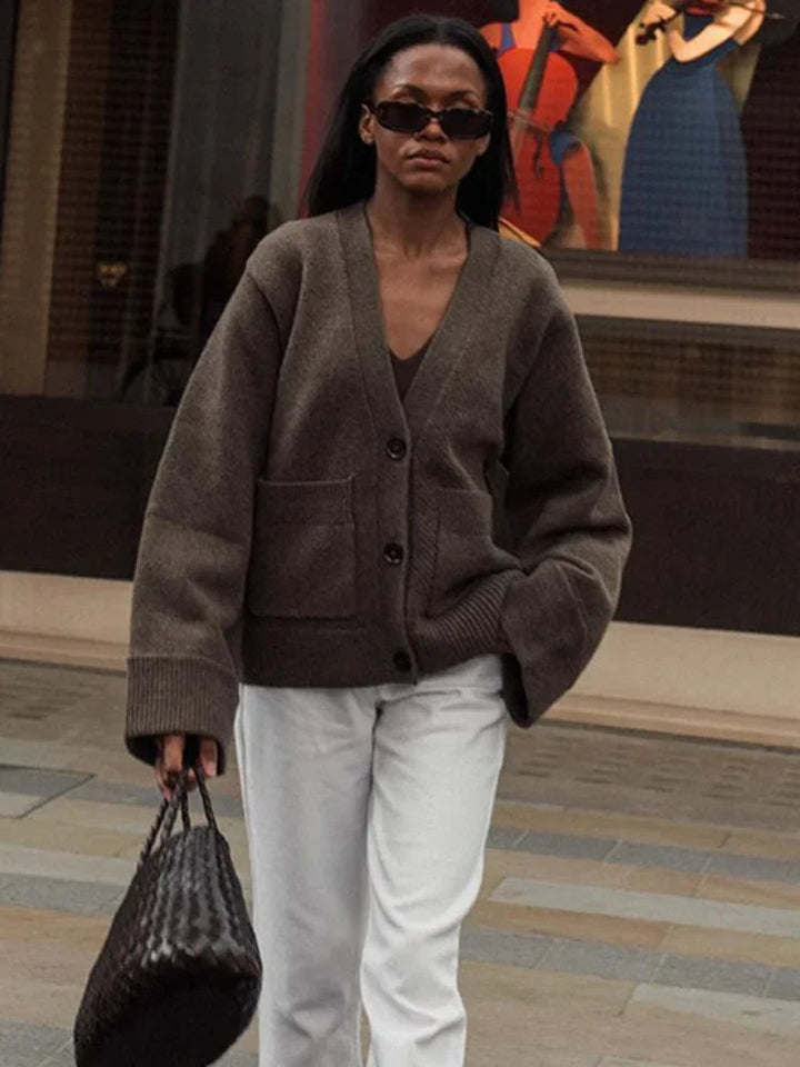 Drune | Eleganter V-Ausschnitt Cardigan