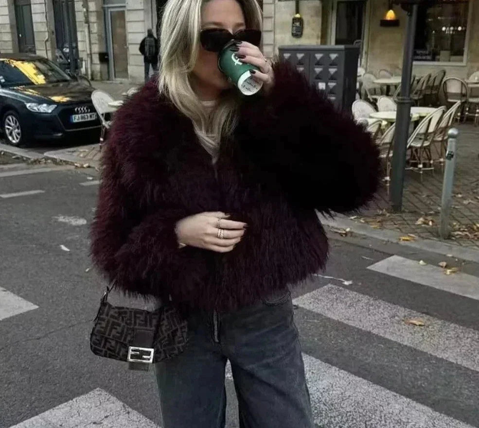 Drune | Schicke Jacke mit flauschigem Fell