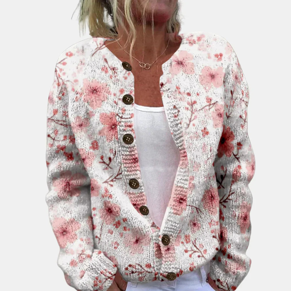Drune | Rosa Blumenmuster Cardigan