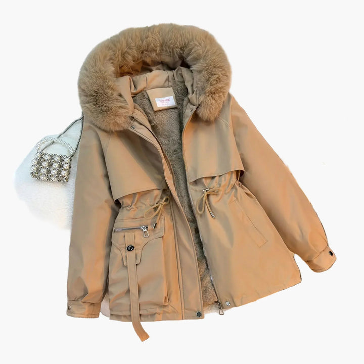 Drune | Winterjacke mit Kapuze und Kunstpelzkragen - Modischer Parka für kalte Tage