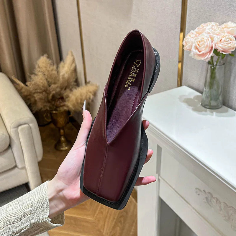 Drune | Niedrige Absätze Mary Jane Schuhe mit Quadratzehen und Frühlingsdesign