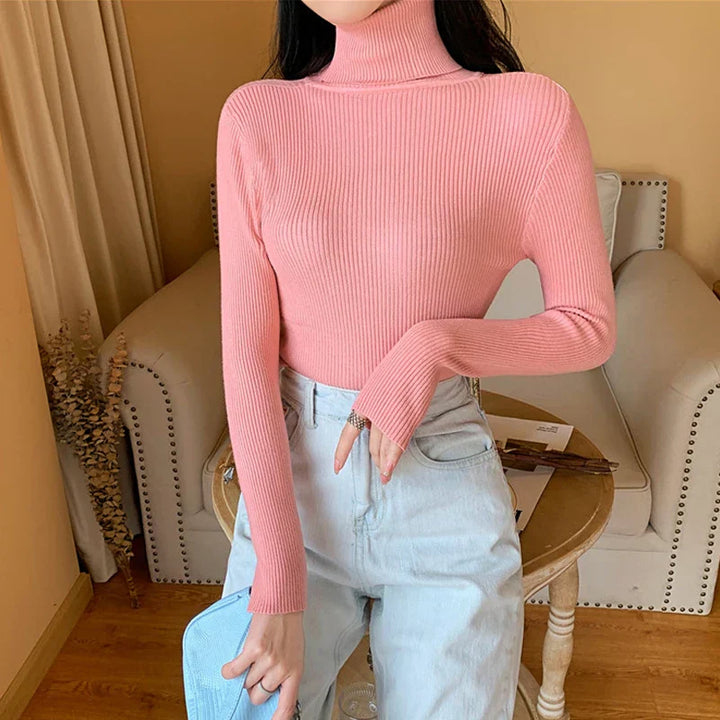 Drune - Damen-Ripp-Turtleneck für elegante Raffinesse