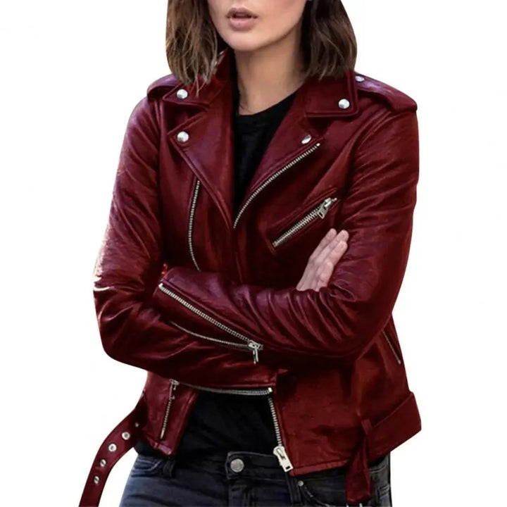Drune | Leder Motojacke - Asymmetrischer Reißverschluss - Elegant und stilvoll - Biker-inspiriert