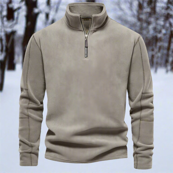 Drune | Viertelreißverschluss Fleece Pullover Weich Und Warm Langärmlig Lässige Passform