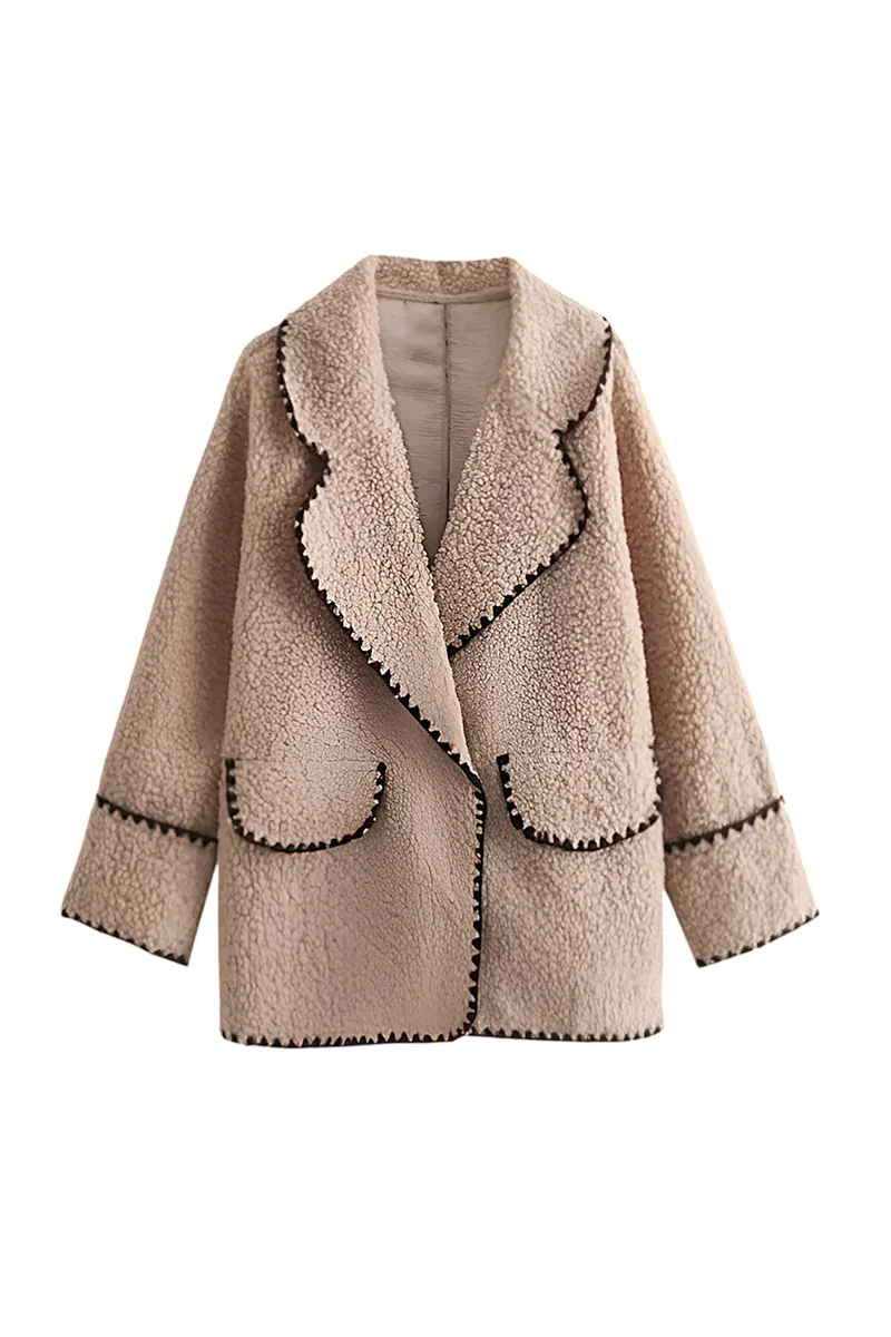 Drune | Croppte Plüschjacke Imitiertes Fell Komfortabel und Trendy