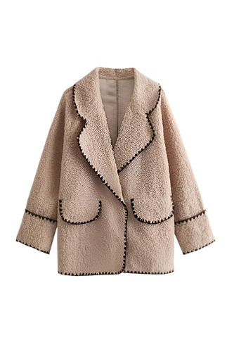 Drune | Croppte Plüschjacke Imitiertes Fell Komfortabel und Trendy