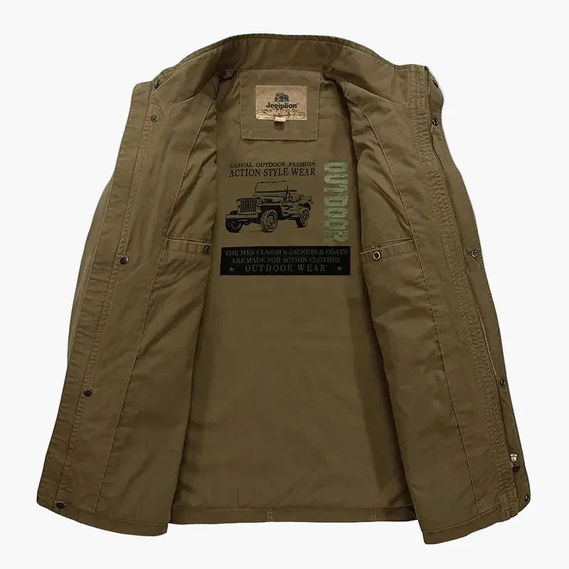 Drune | Outdoor Übergangsjacke mit Stehkragen und Mehrfachtaschen - Lässige Mode für Alltag und Freizeit