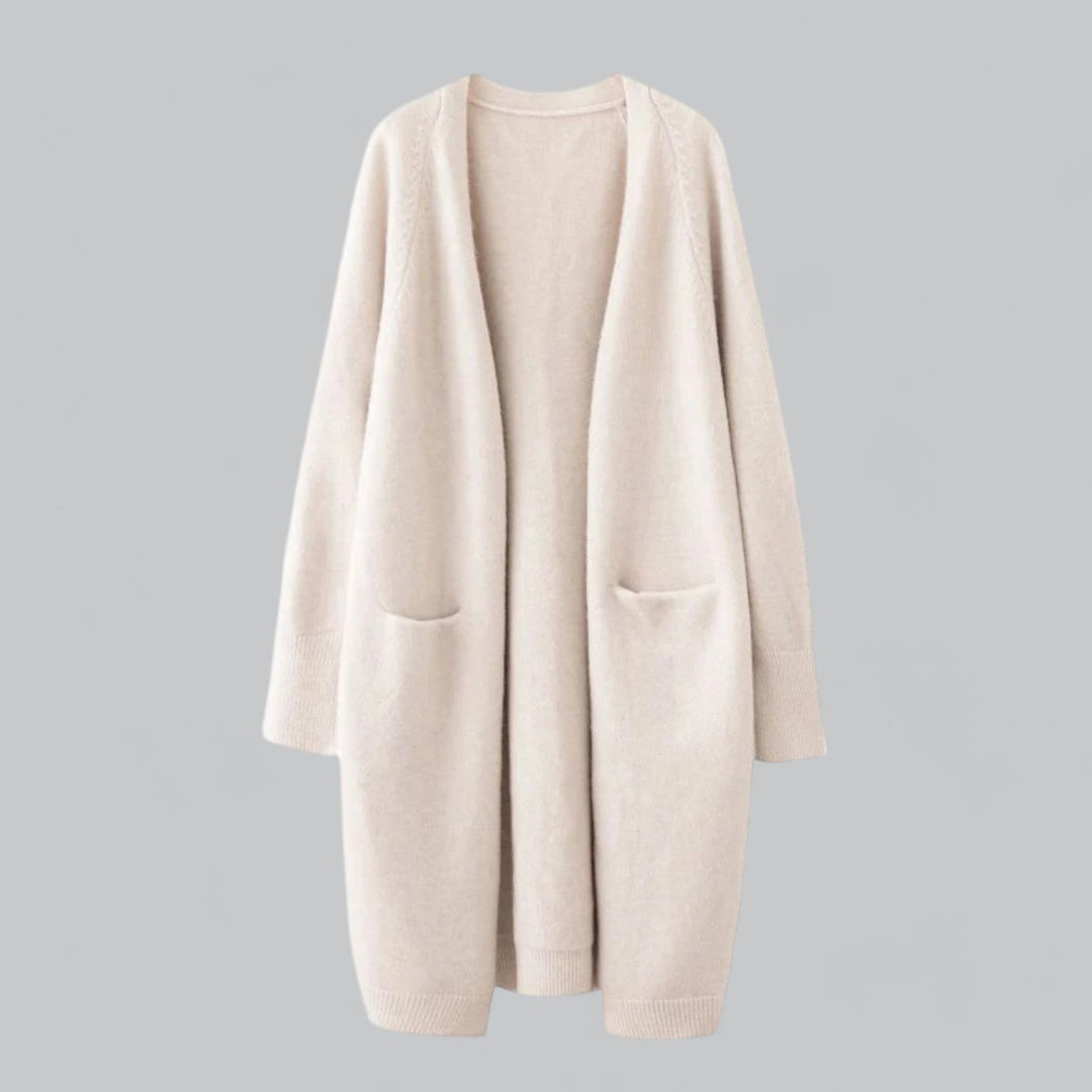 Drune | Klassischer Langer Cashmere Strickjacke Für Frauen