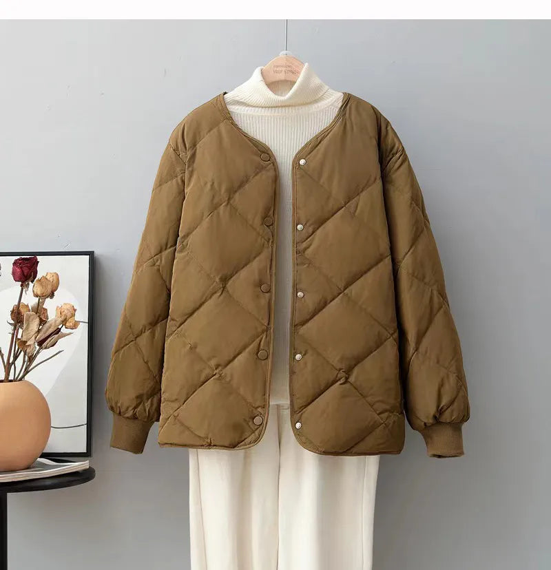 Drune | Schicke Daunenjacke mit Knöpfen - Perfekt für den Winter für Frauen
