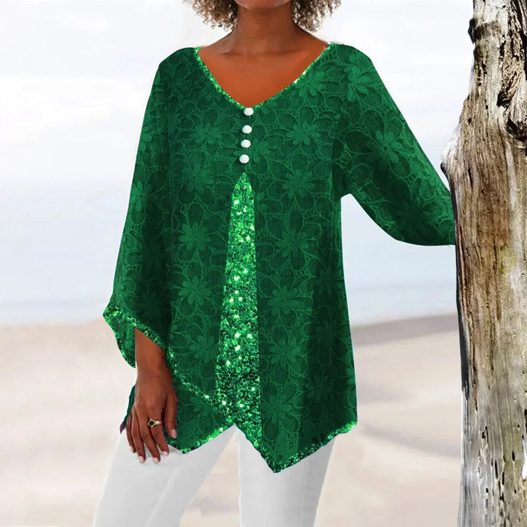 Drune | Eleganter Weinlese Cardigan mit Übergroßem Blumenmuster