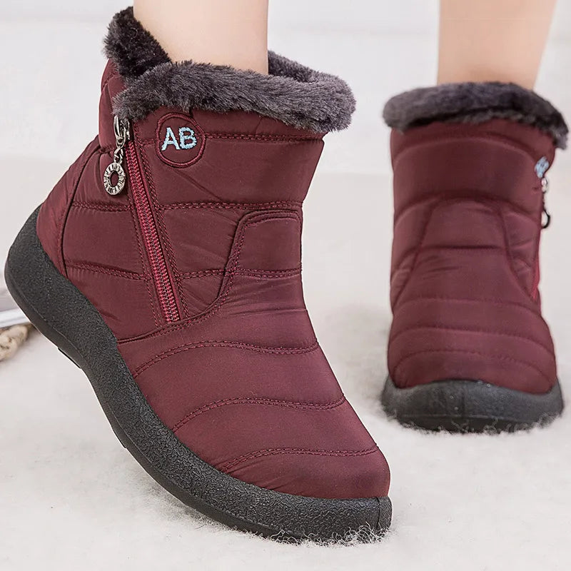 Drune | Schneestiefel - Mid-Calf - Wasserabweisend - Kunstfell gefüttert - Seitenreißverschluss