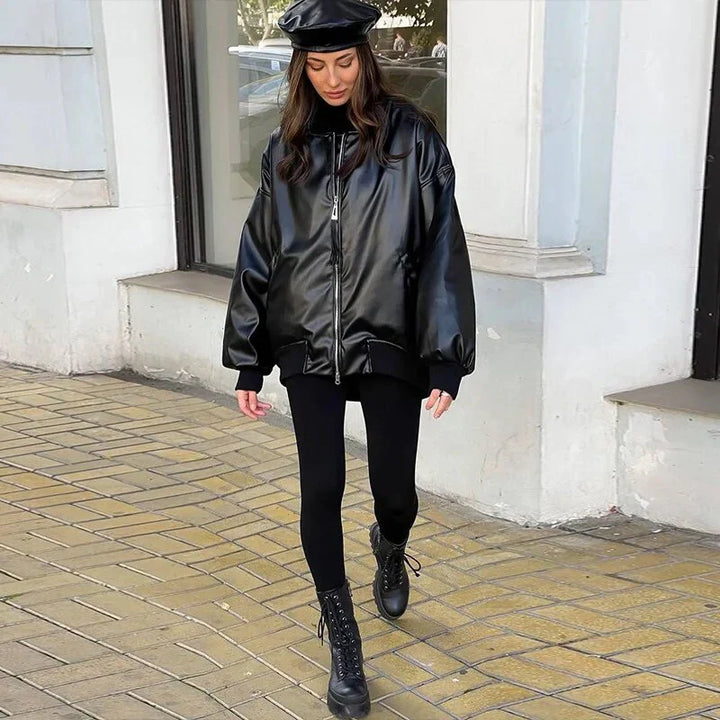 Drune | Lockerer Motor Lederjacke