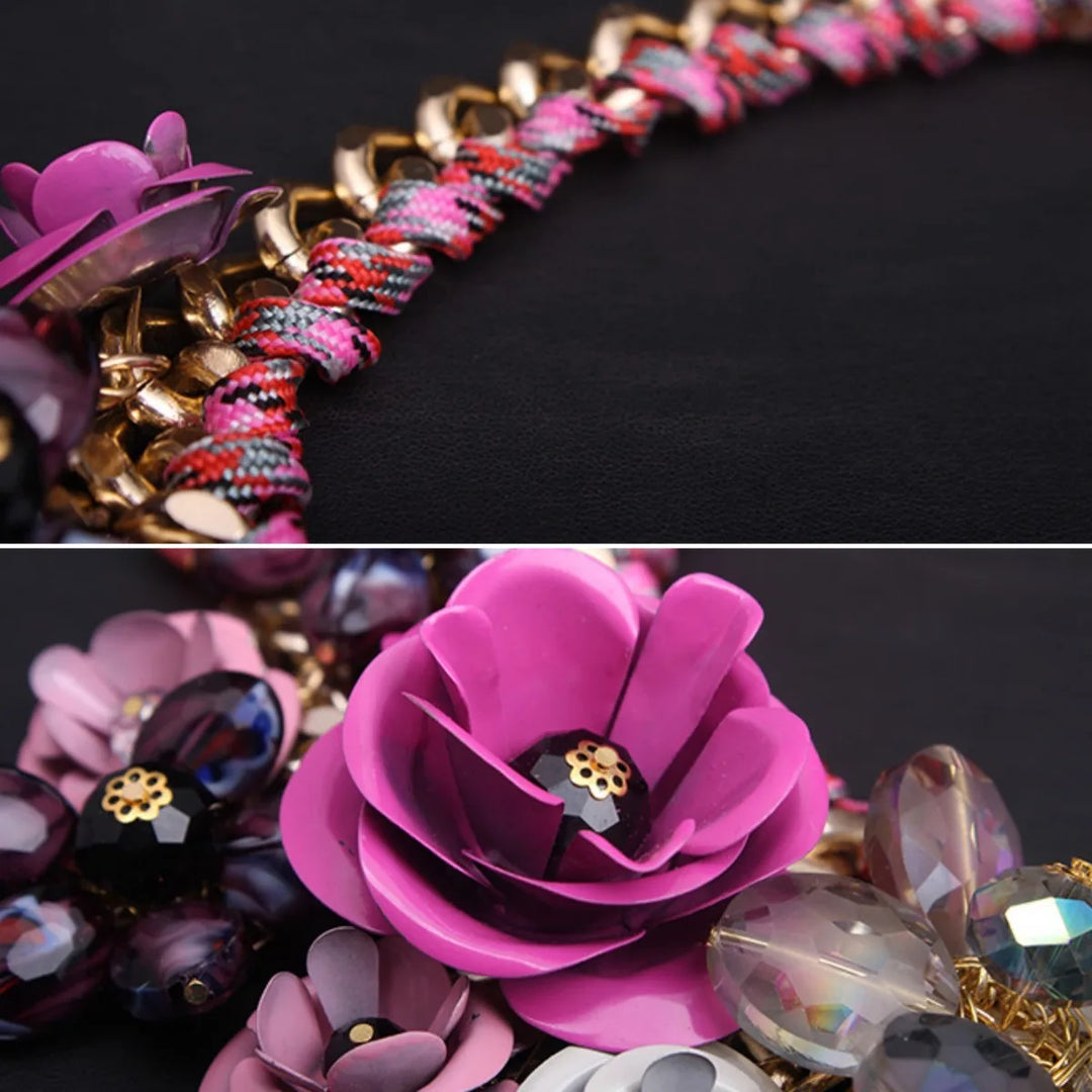 Drune | Jahrgang Schmuck Elegante Prom Party Schönheitswettbewerb Hochzeit Geschenk Florale Blüte Blume Chunky Statement Halskette für Frauen Accessoires