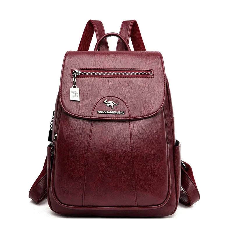 Drune | Großer Leder Rucksack mit DiDrunestahlschutz für Damen