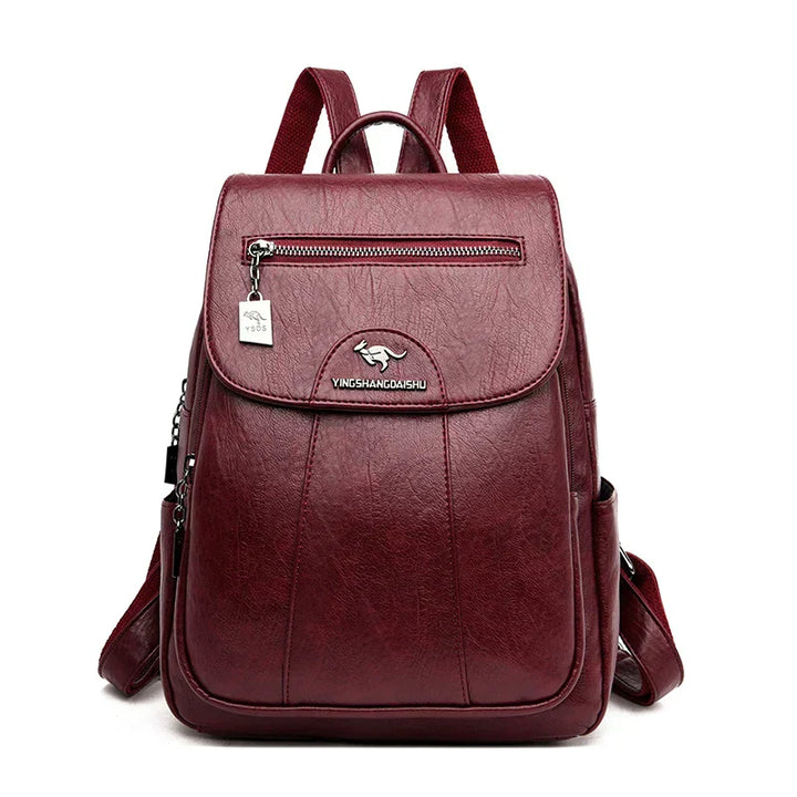Drune | Großer Leder Rucksack mit DiDrunestahlschutz für Damen