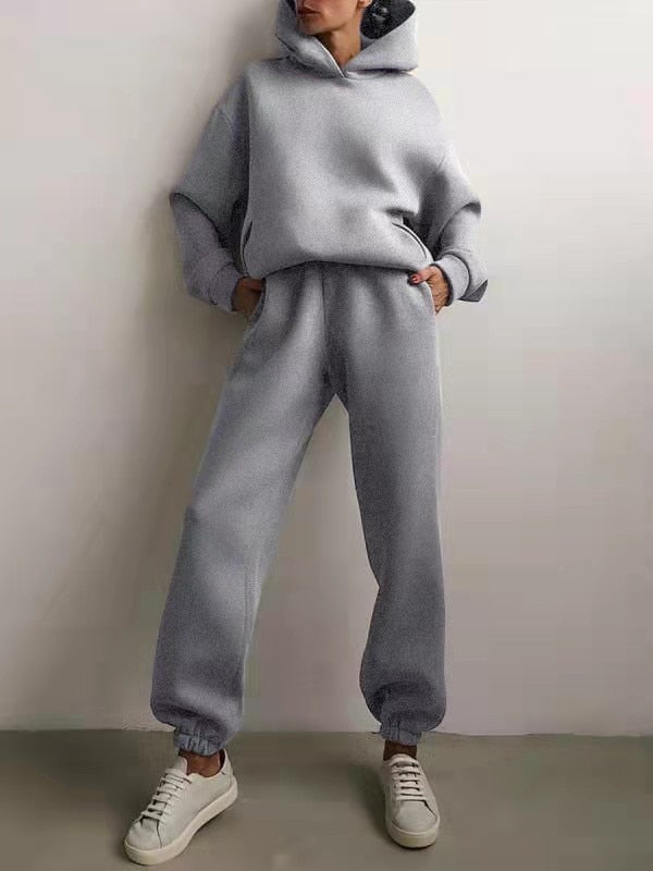Drune Kuschelige Damen-Set mit Hoodie und Sweatpants | Bequeme Pullover-Sweatshirts