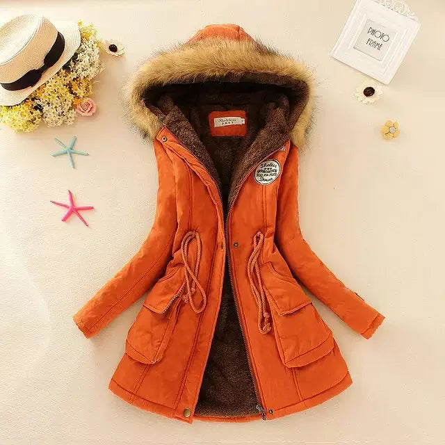 Drune | Warme Gefütterte Winterjacke mit Kapuze für Damen