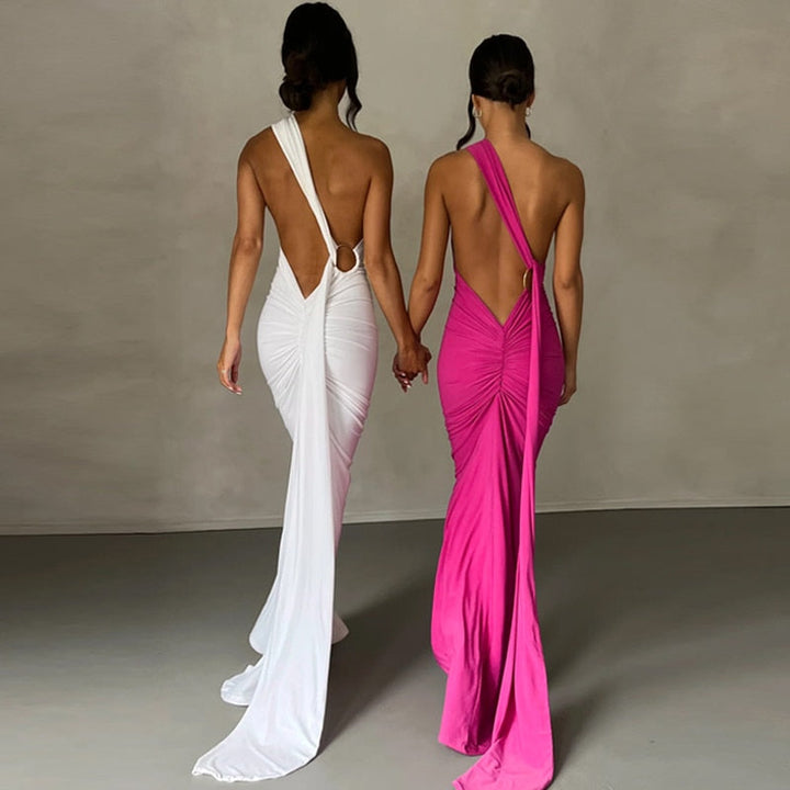 Drune | Elegante Bodycon-Kleid mit Einem Schulter Rückehoch