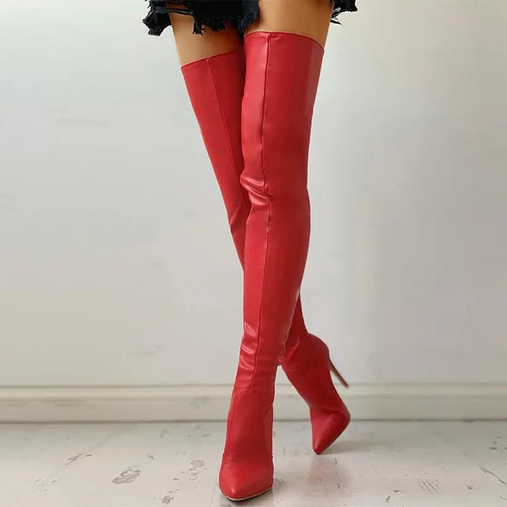 Drune | Oberschenkelhohe Fashion Stiefel Stiletto Absatz