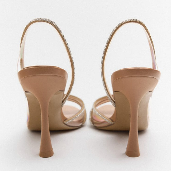 Drune |  Elegante High-Heeled Sandalen - Stiletto Slingback Peep Toe Schuhe