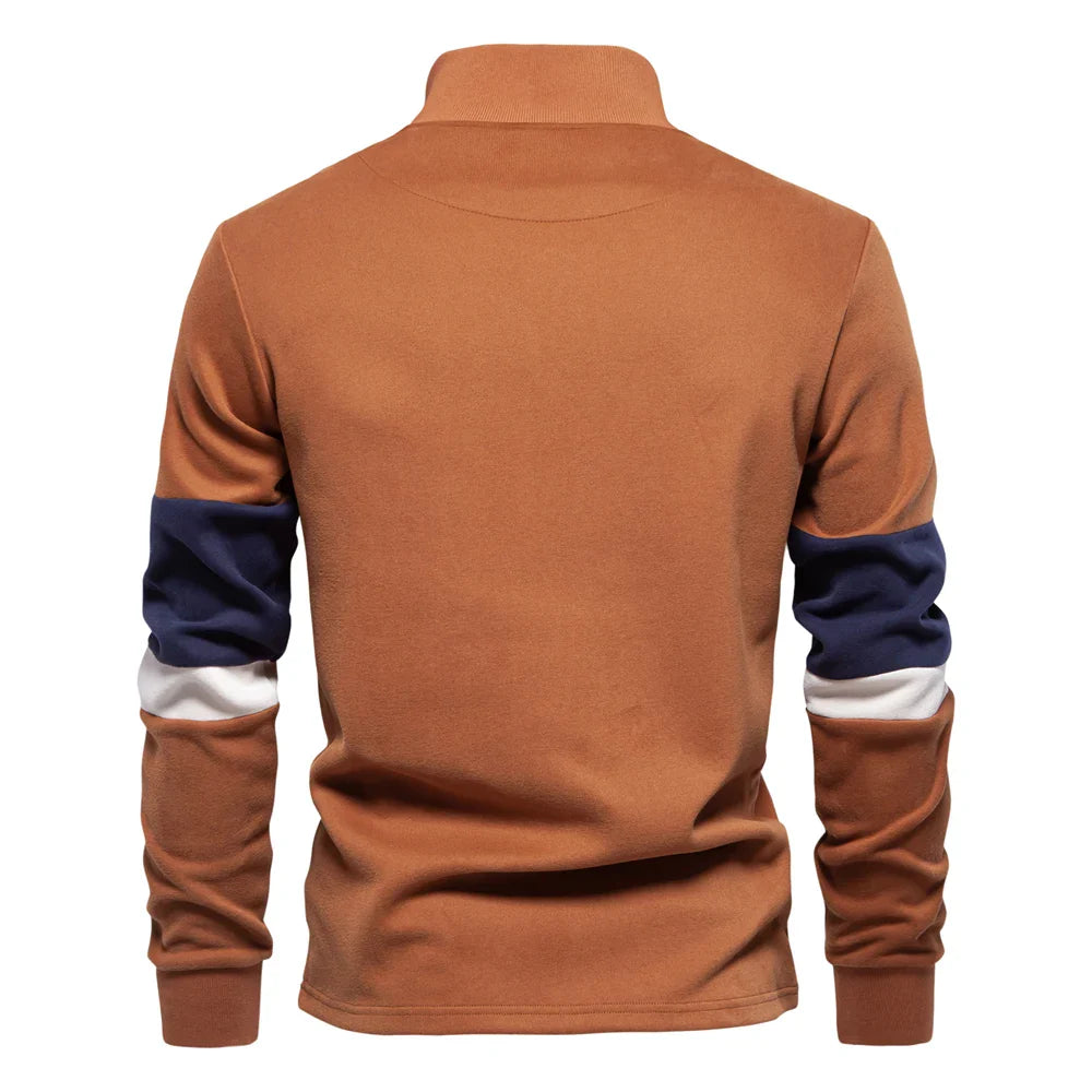 Drune | Langarmiger Pullover mit Reißverschluss Baumwollmischung Trendy und Komfortabel