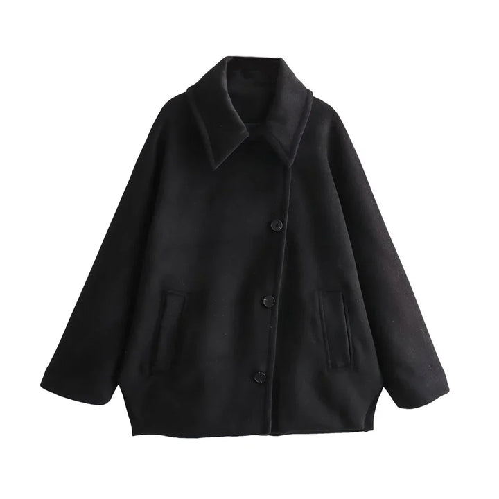 Drune | Elegantes Damen-Cape mit Knöpfen und Wollmischung