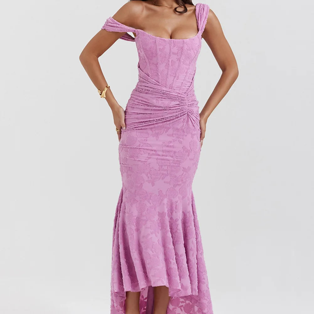 Drune | Gerafftes Korsettkleid mit Tiefem Saum