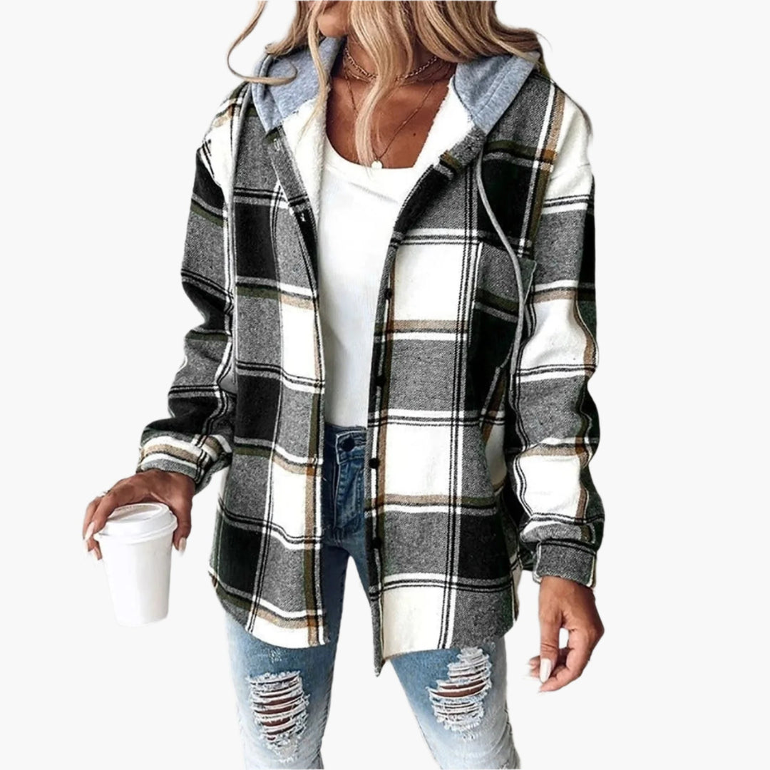 Drune | Karierte Freizeitjacke mit Kapuze - Lässiger Herbst- und Winterstil