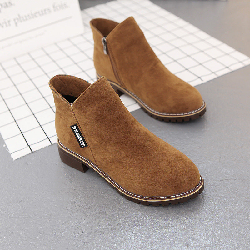 Drune | Wildlederstiefelette mit Rutschfester Sohle und Seitlichem Reissverschluss