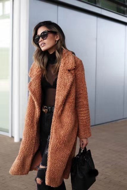 Drune | Versteckt Tasche Teddy Mantel