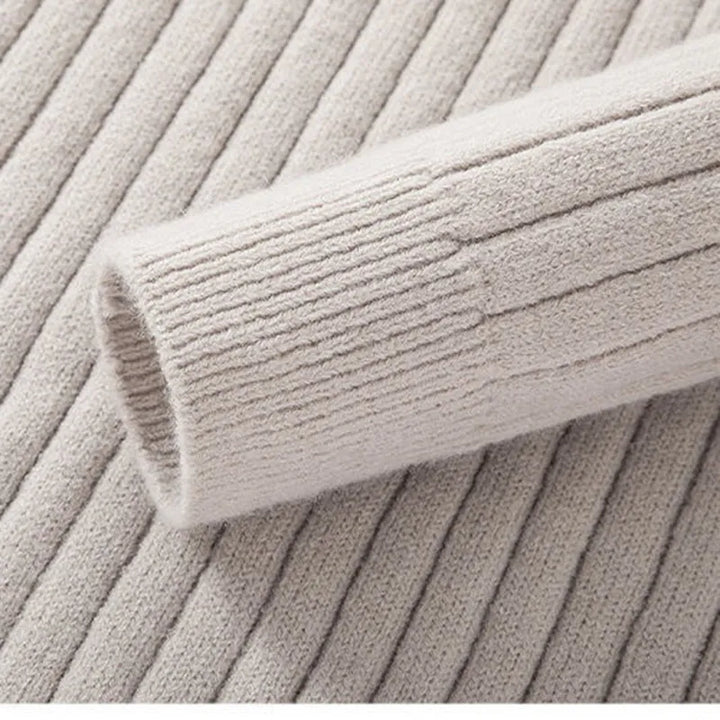 Drune | Strickpullover mit Stehkragen und Halbreißverschluss - Eleganter Freizeit- und Business-Look