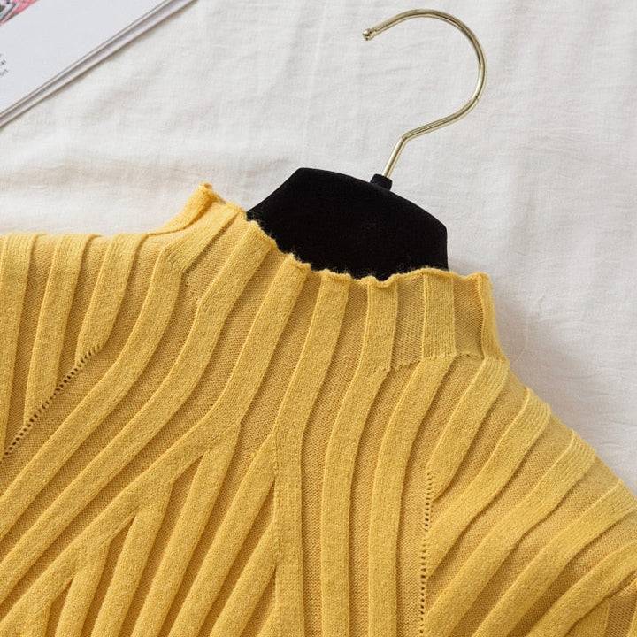 Drune | Damen Strickpullover mit Rollkragen und langen Ärmeln