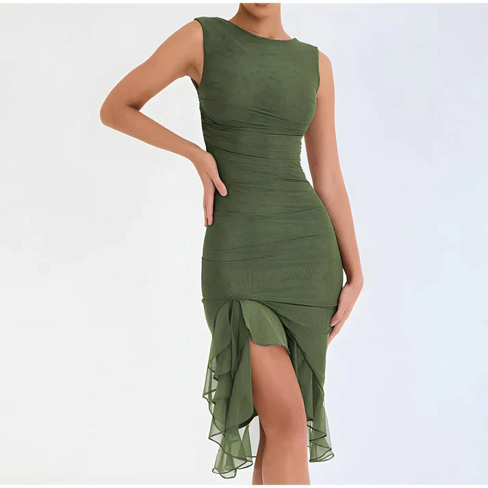 Drune - Elegantes Bodycon-Kleid mit Rüschen