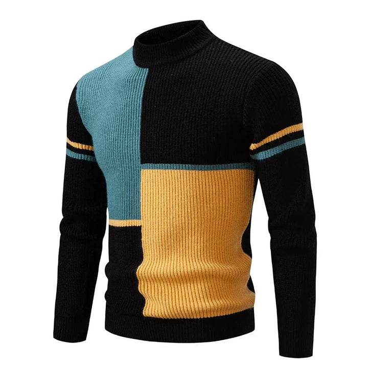 Drune | Grafischer Strickpullover mit Farbblöcken Modern und Warm Perfekt Für Den Alltag