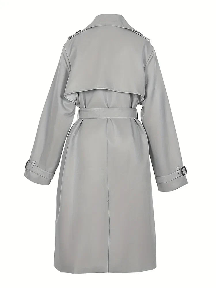 Drune | Langer solider Damen-Trenchcoat
