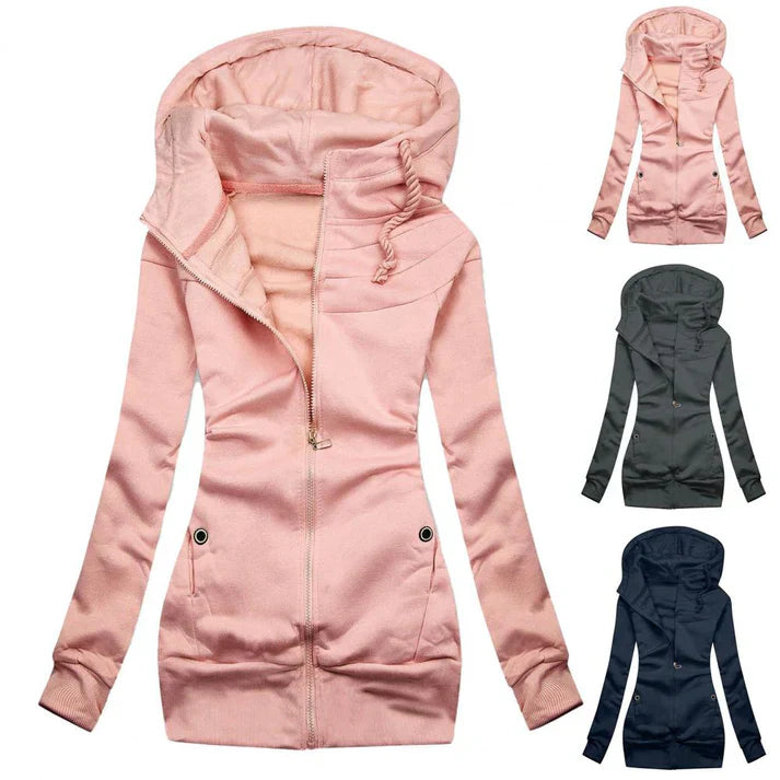 Drune | übergroßer Zip Hoodie mit Fleece, Kapuze und Reißverschluss für Damen - Ideal für Alltag