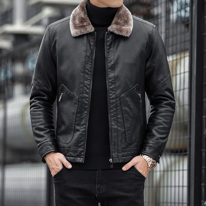 Drune | Lederjacke mit Kragen - Leon