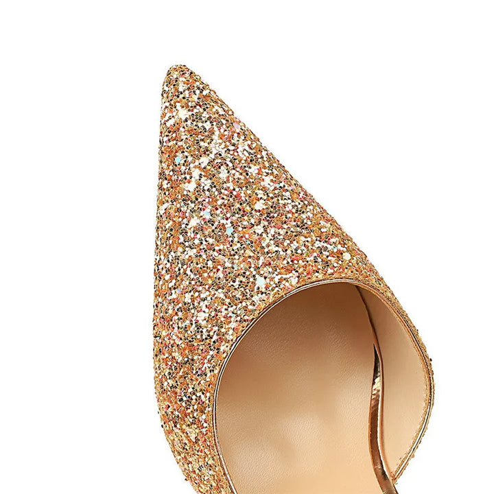 Drune | Glitzernder, Spitzer Stiletto Absatz