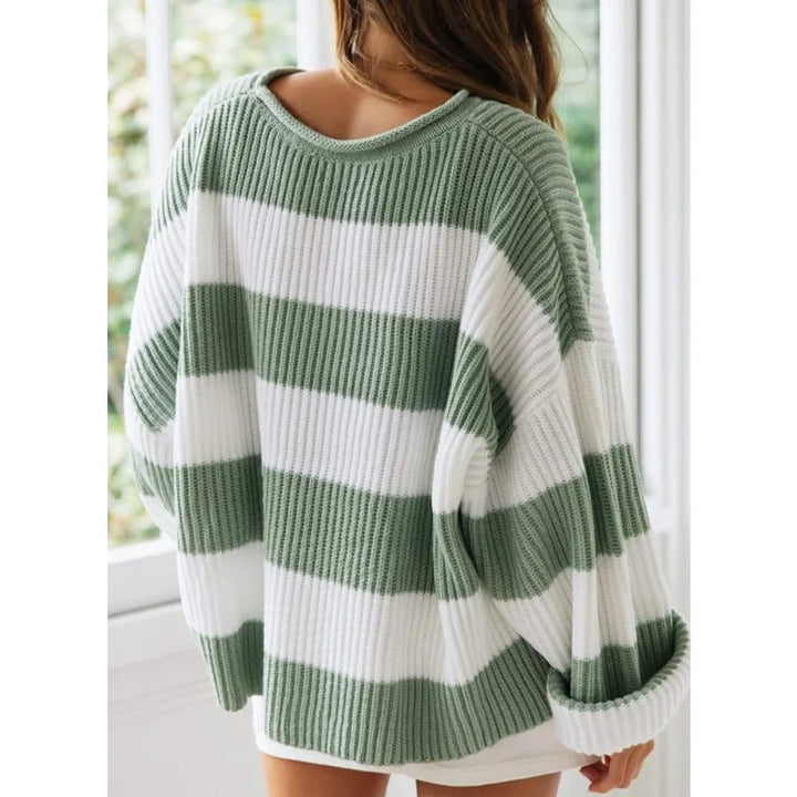 Drune | Sweater - Oversized Gestreifter Strickpullover