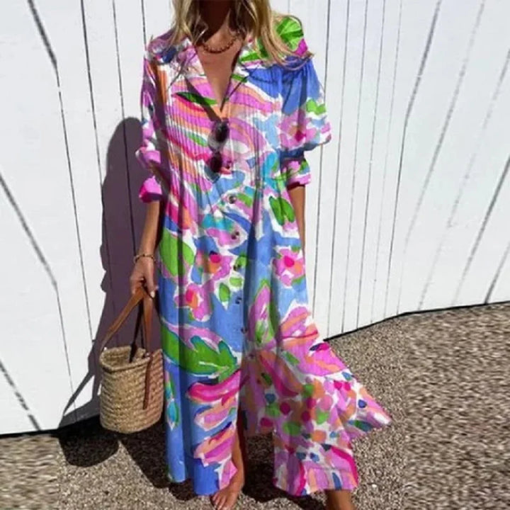 Drune | Luxuriöses Frühlings-Bohemian-Kleid