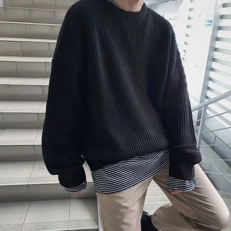 Drune - Herren Slim Fit Wollpullover für den Herbst