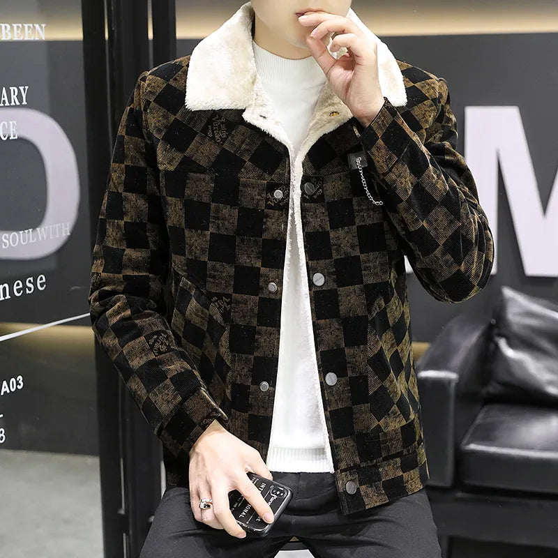 Drune | Kariertes Cord-Jacke